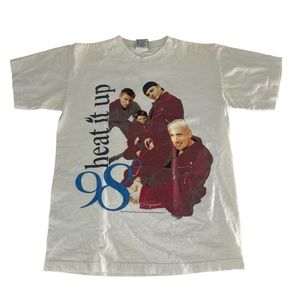 Vintage 98 Degrees Shirt Mens Small White Heat It Up Tour 1998 Rnb Band Polygram